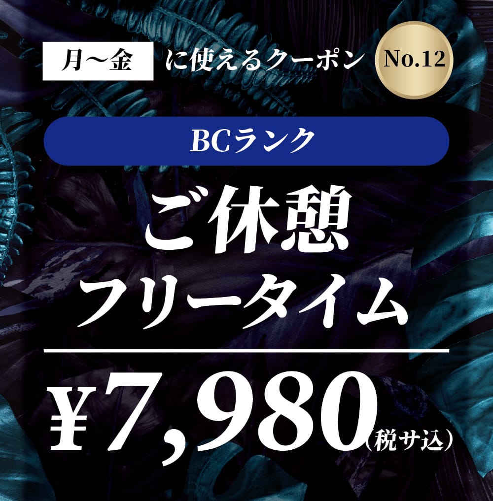 【No.12】月〜金 BCランク ご休憩フリータイム ￥7,980