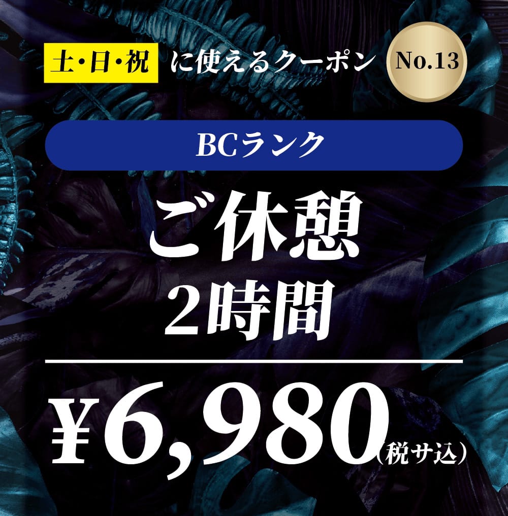 【No.13】土・日・祝 BCランク ご休憩2時間 ￥6,980