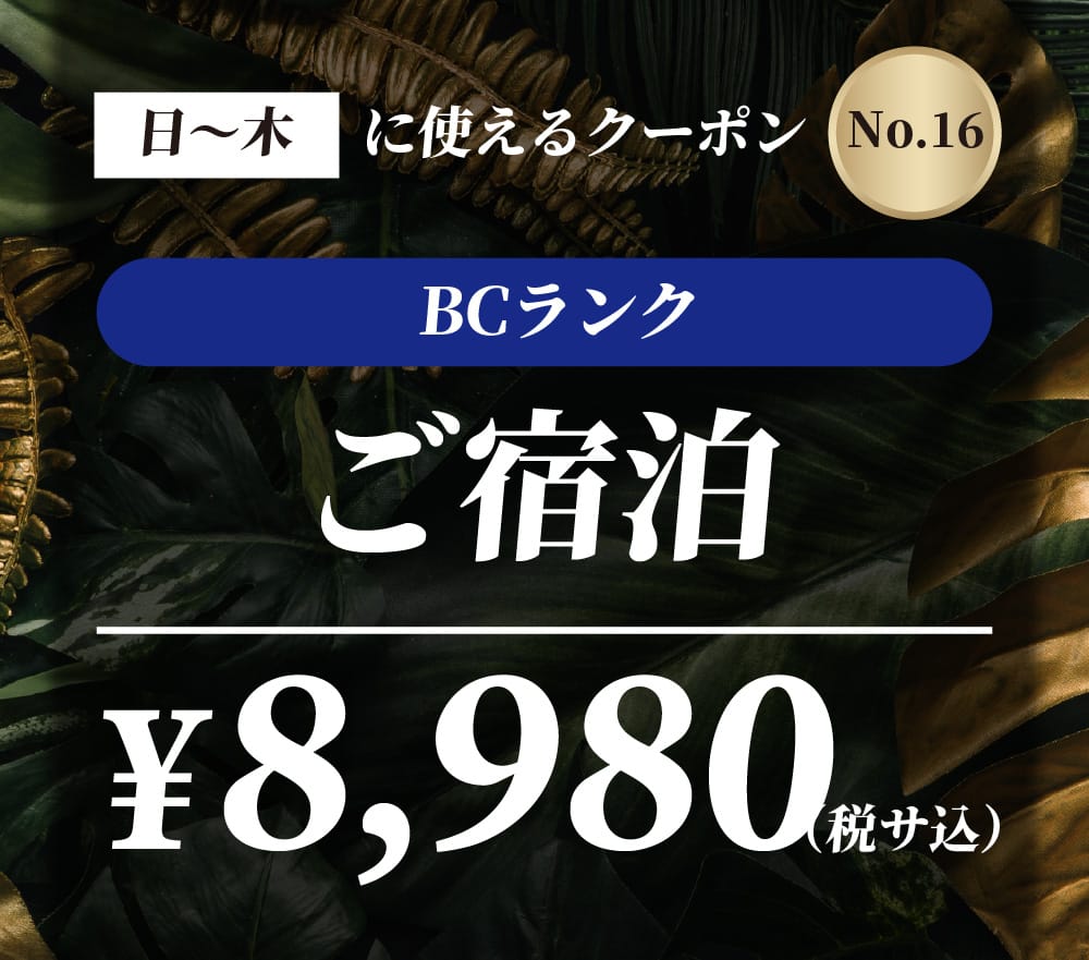 【No.16】日〜木 BCランク ご宿泊 ¥8,980