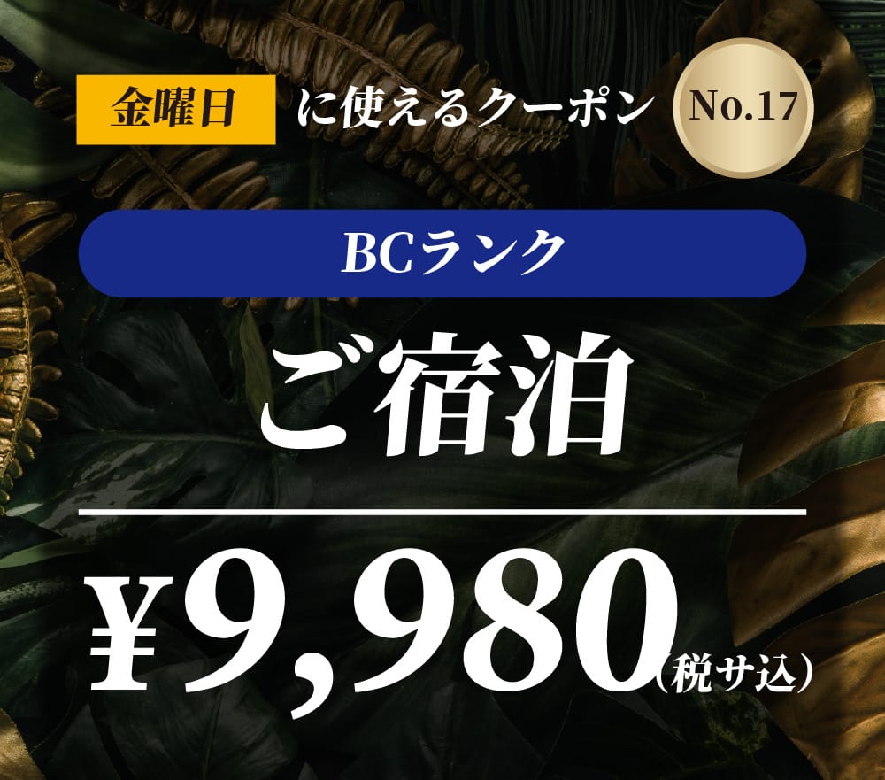 【No.17】金曜日 BCランク ご宿泊 ¥9,980