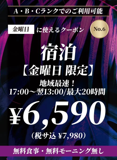 【No.6】本館 金曜日 宿泊 ¥6,590
