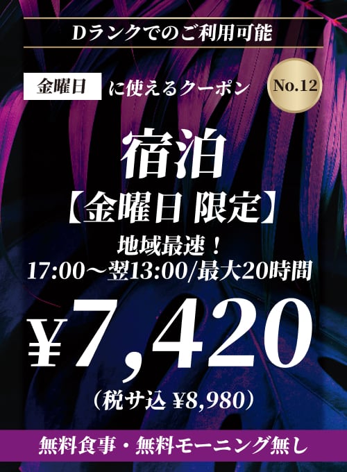 【No.12】新館 金曜日 宿泊 ¥7,420
